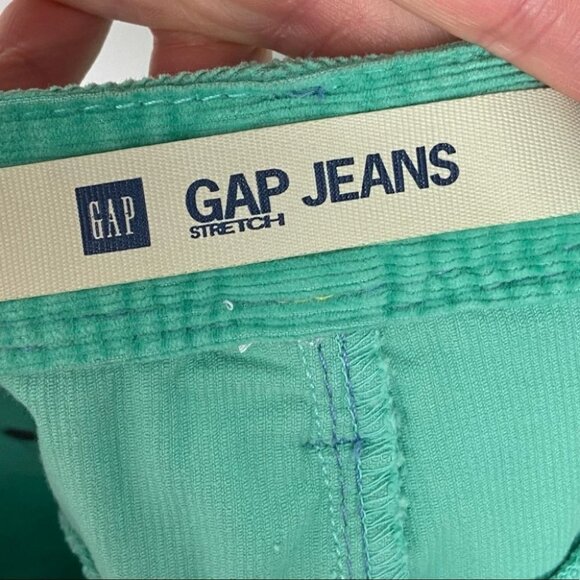 Gap Green Corduroy Pencil Skirt Cord Stretch Size Medium Retro 90s Hippie Y2K M‎ - Picture 2 of 7
